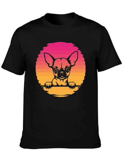 Chihuahua Sunset Graphic Tee - Unisex Black T-Shirt
