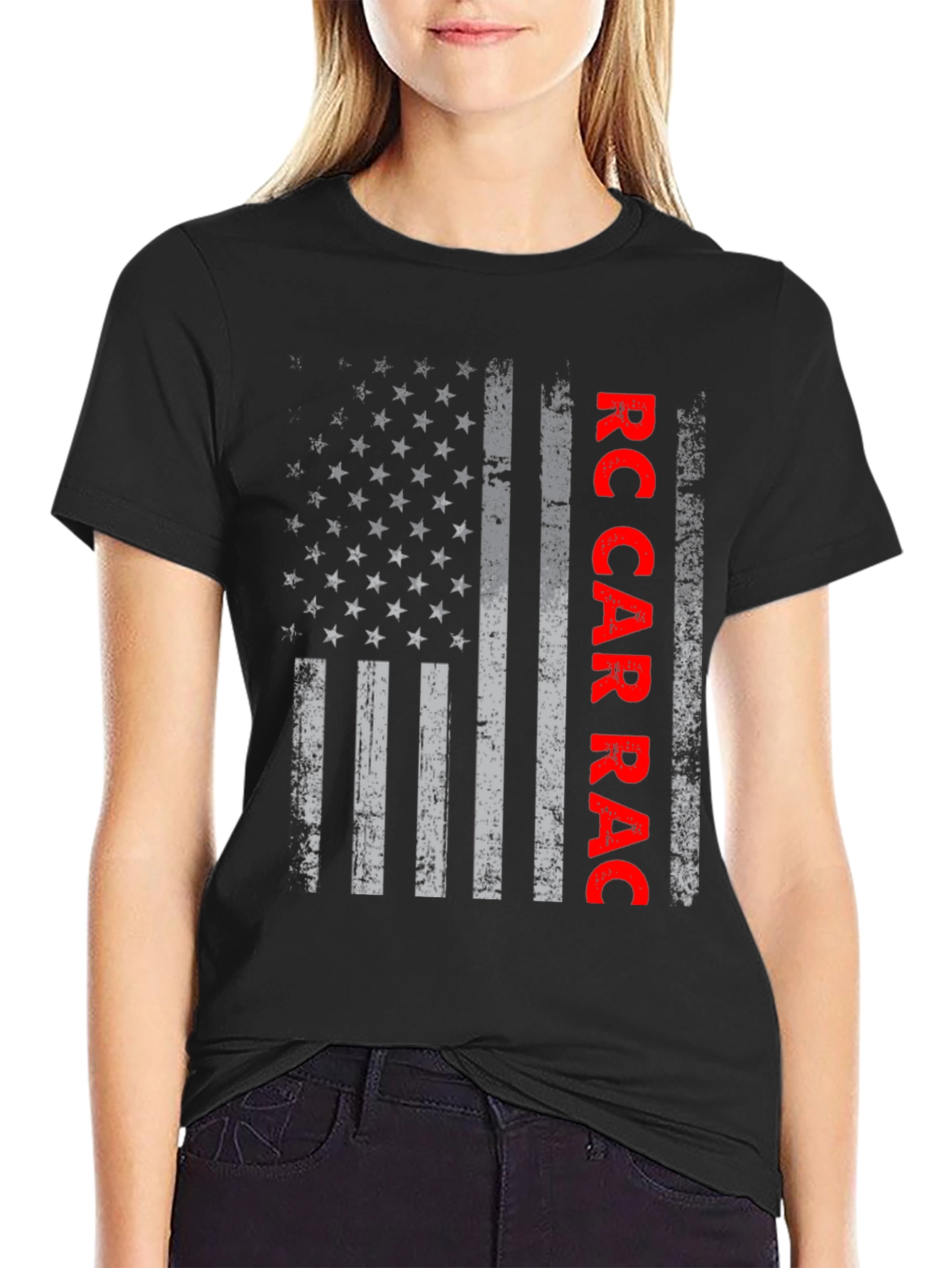RC Car Race USA Flag Graphic Tee