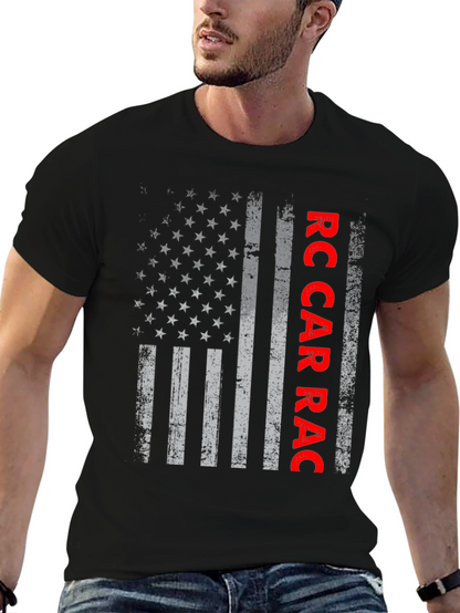RC Car Race USA Flag Graphic Tee