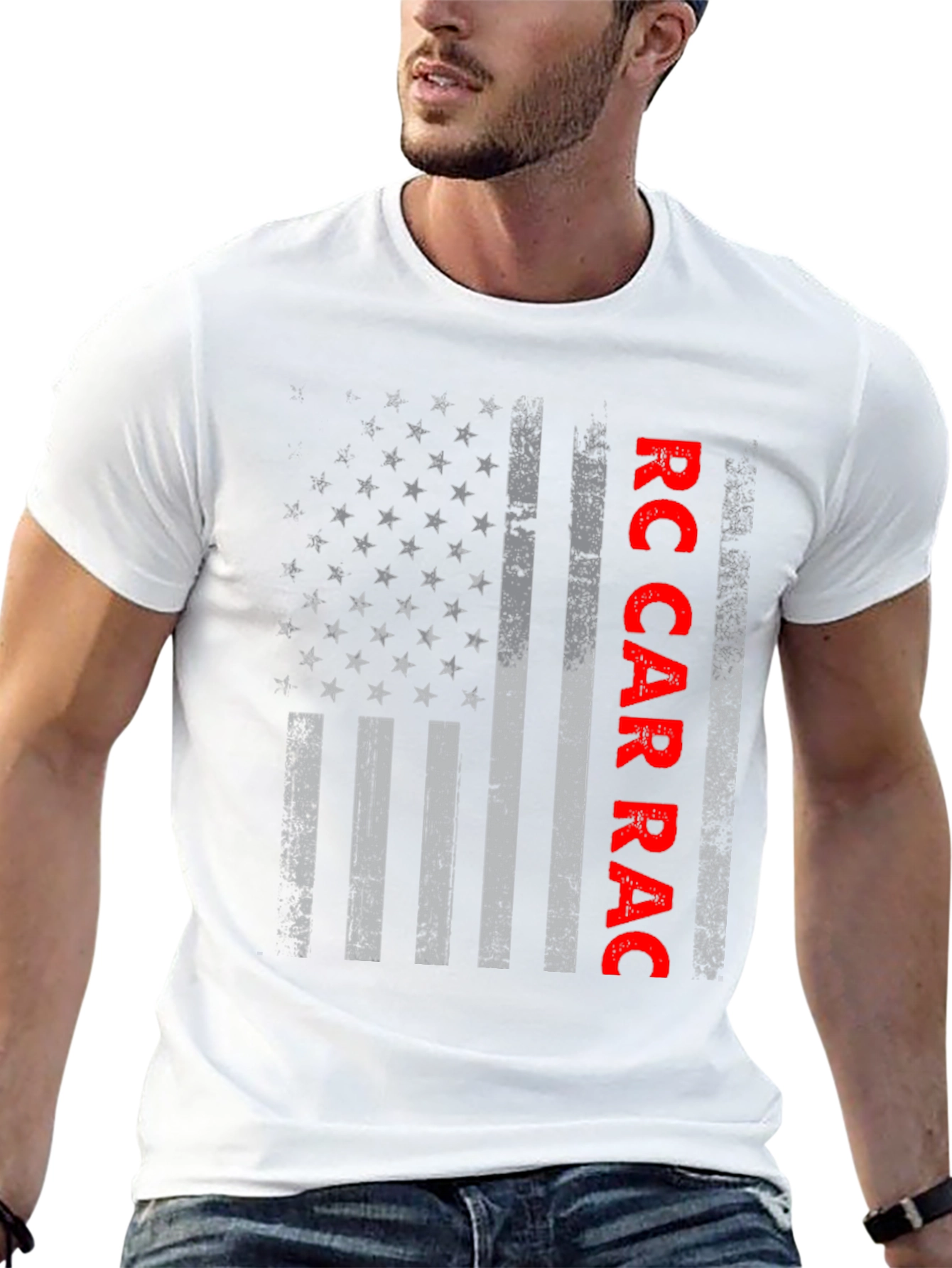 RC Car Race USA Flag Graphic Tee