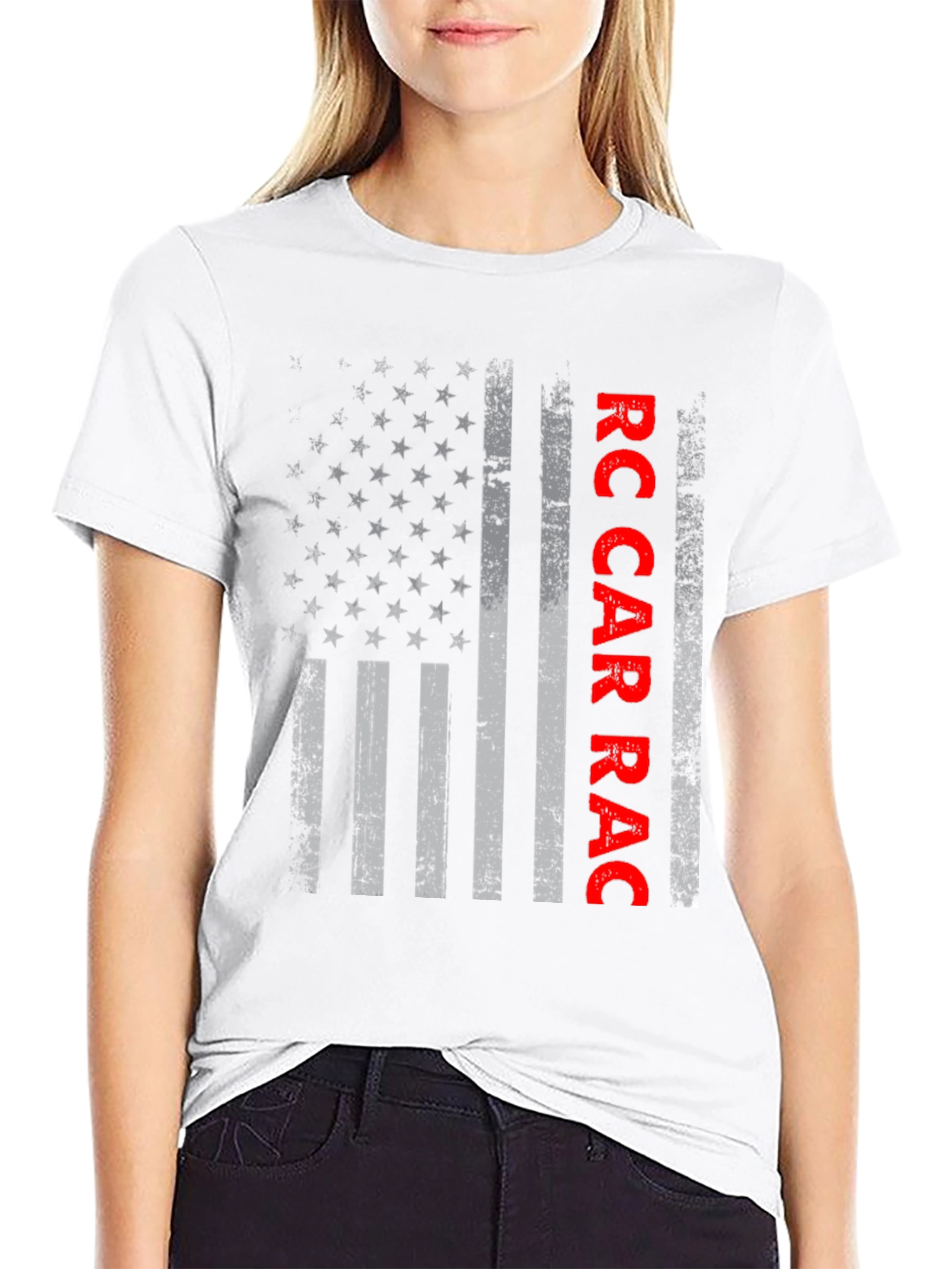 RC Car Race USA Flag Graphic Tee