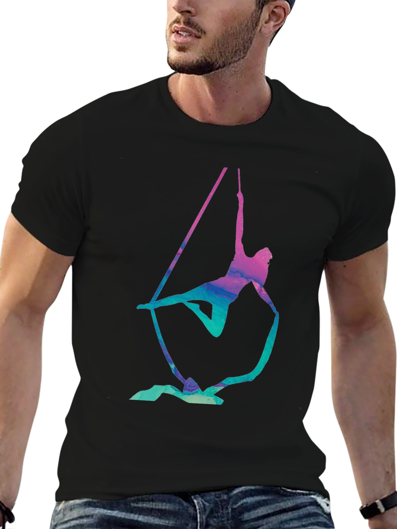 Aerialist Black T-Shirt - Acrobat Silk Design