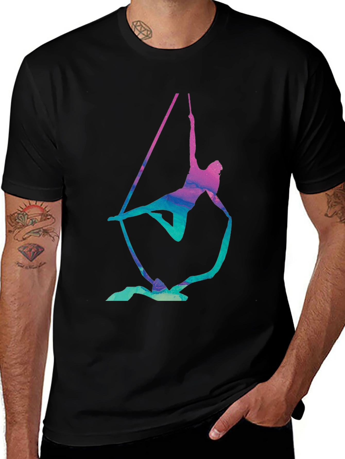 Aerialist Black T-Shirt - Acrobat Silk Design