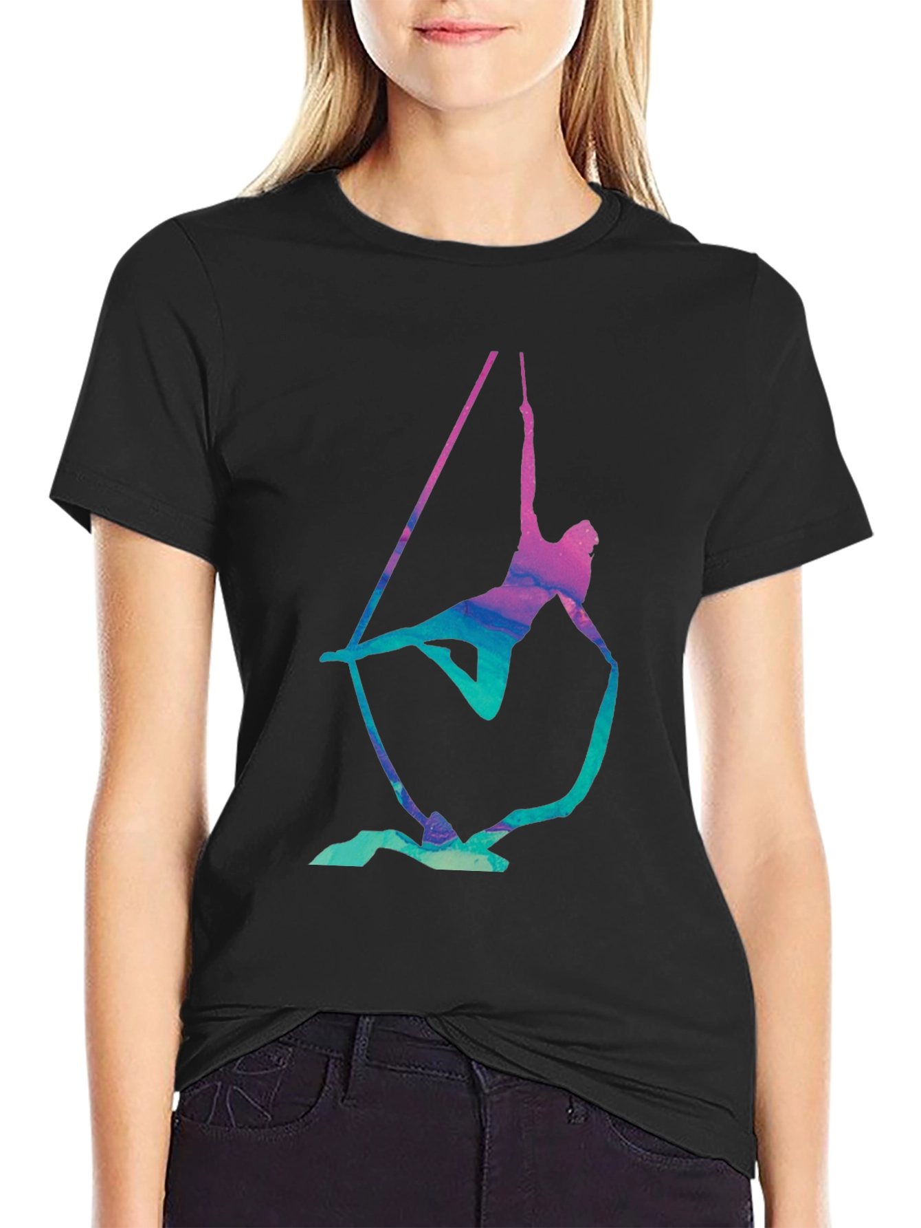 Aerialist Black T-Shirt - Acrobat Silk Design