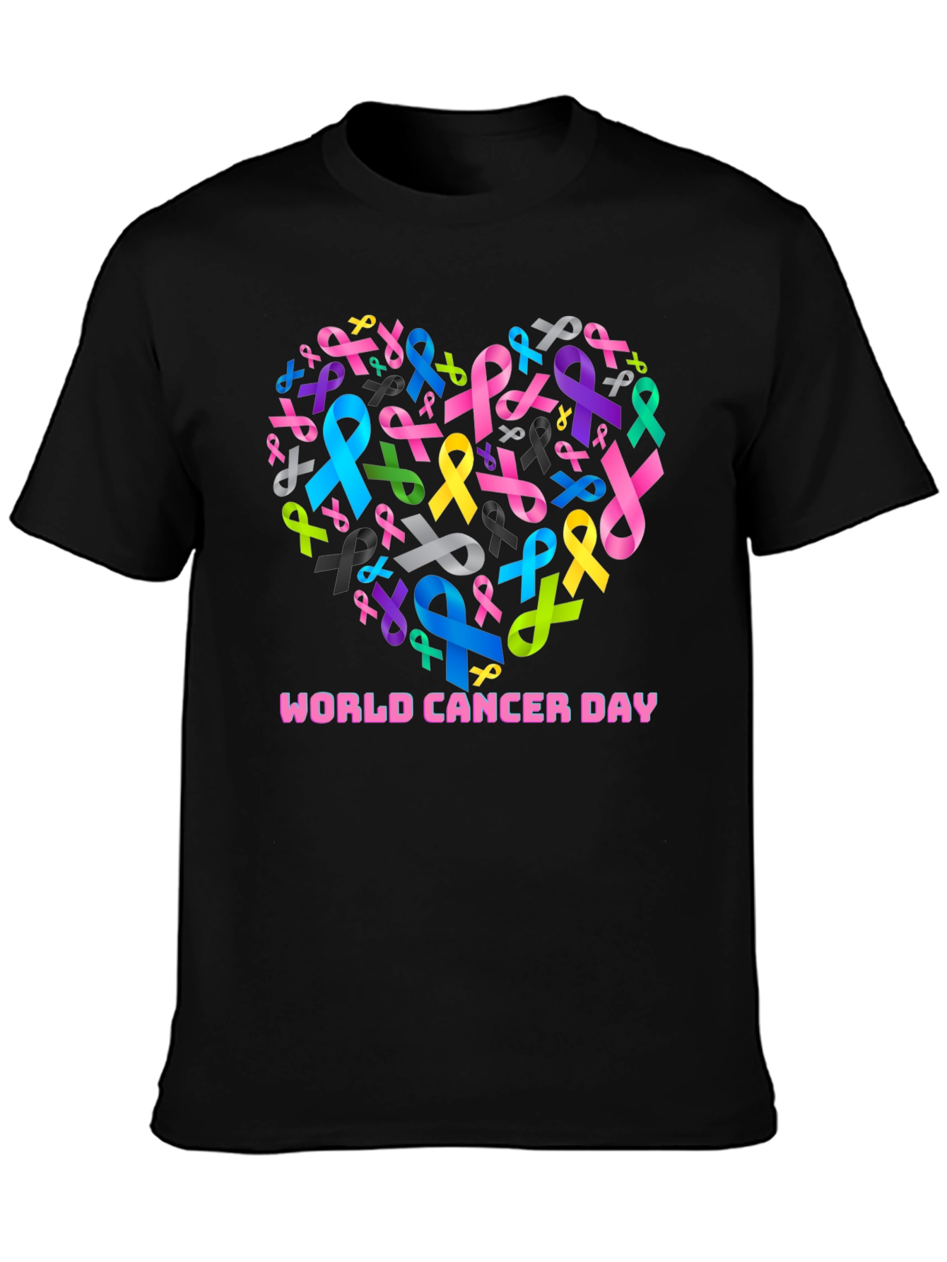 World Cancer Day Ribbon Heart T-Shirt