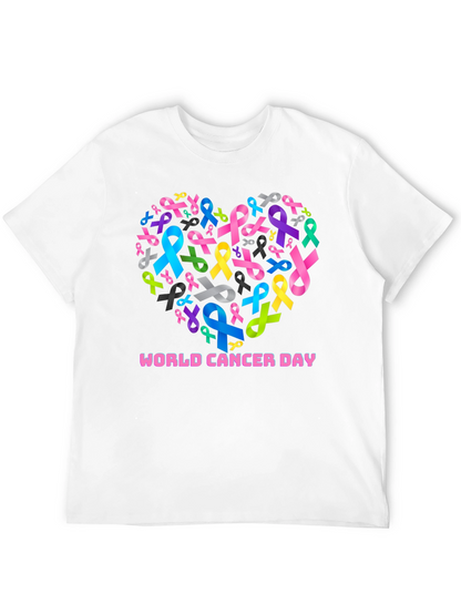 World Cancer Day Ribbon Heart T-Shirt