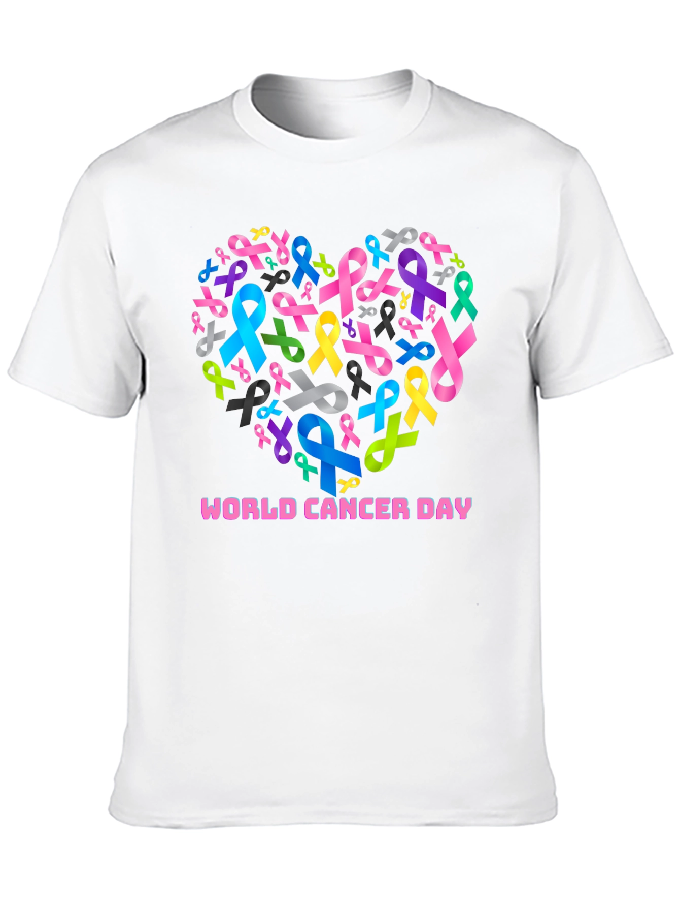 World Cancer Day Ribbon Heart T-Shirt