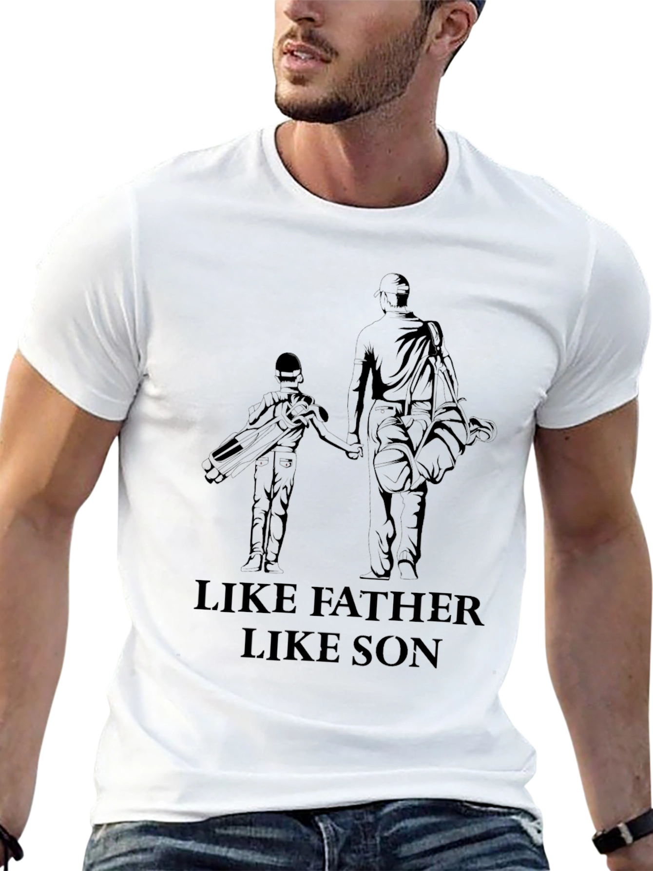 Like Father Like Son Black Graphic T-Shirt