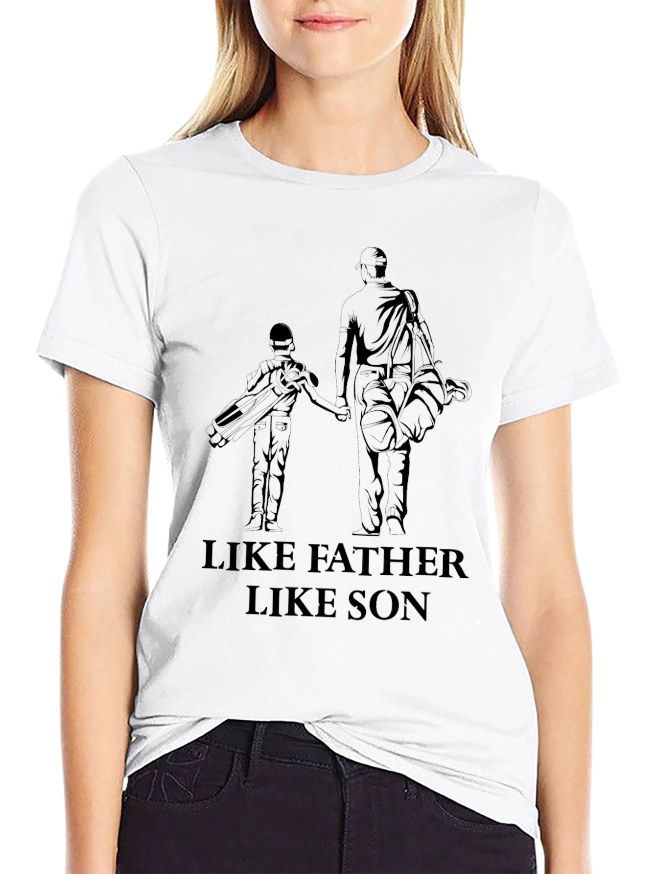 Like Father Like Son Black Graphic T-Shirt
