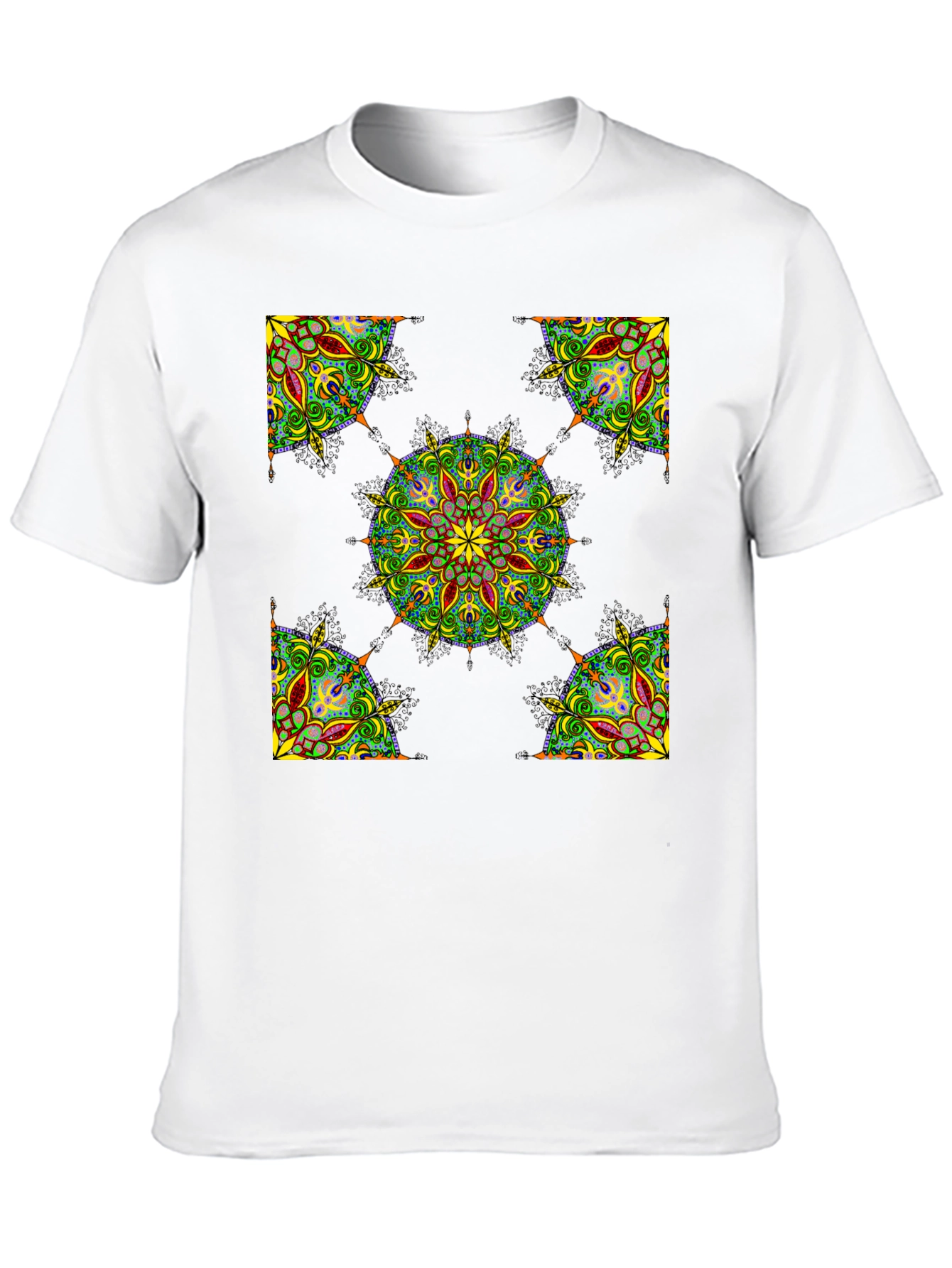 Black Mandala Print T-Shirt
