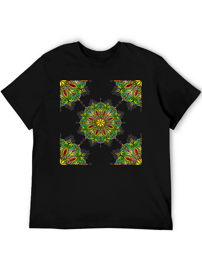 Black Mandala Print T-Shirt