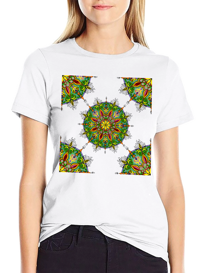 Black Mandala Print T-Shirt