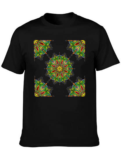 Black Mandala Print T-Shirt