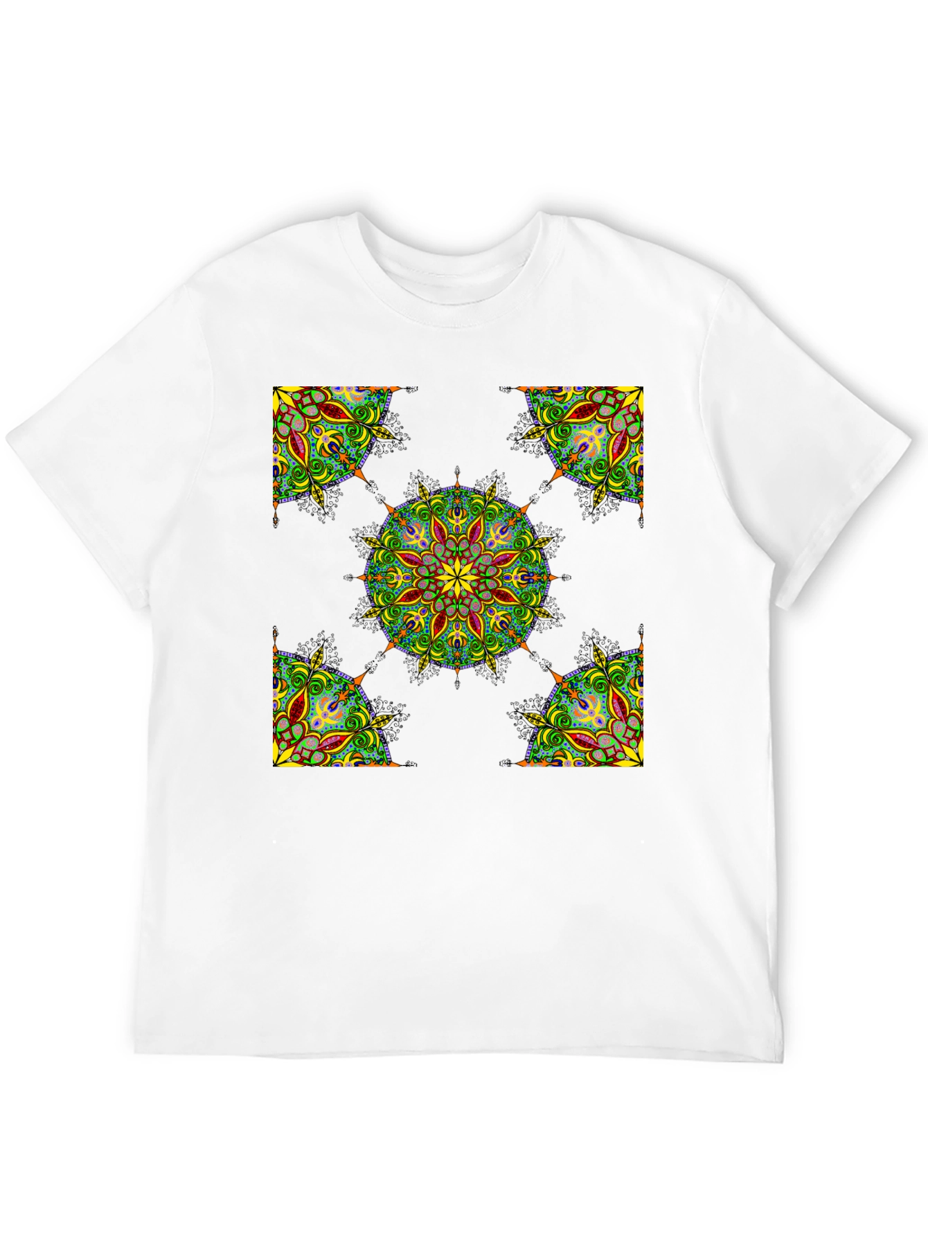 Black Mandala Print T-Shirt