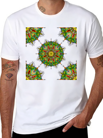 Black Mandala Print T-Shirt