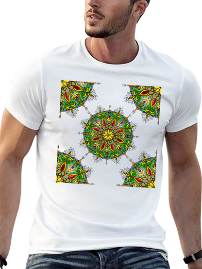 Black Mandala Print T-Shirt