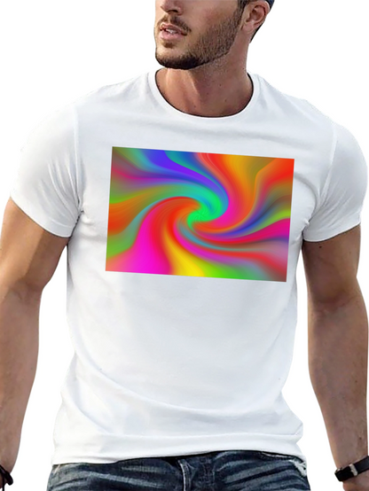 Vibrant Swirl Graphic Black T-Shirt