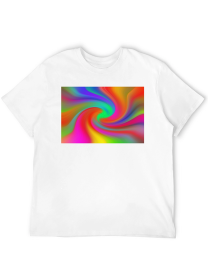 Vibrant Swirl Graphic Black T-Shirt