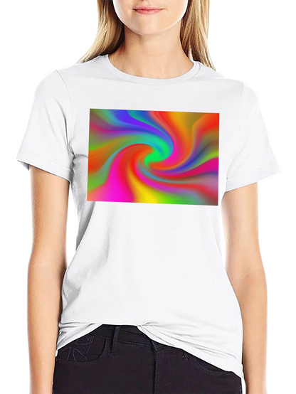 Vibrant Swirl Graphic Black T-Shirt