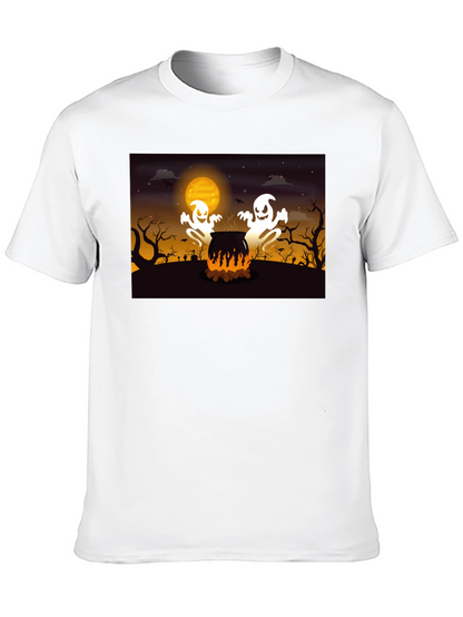 Halloween Ghost Cauldron Black T-Shirt