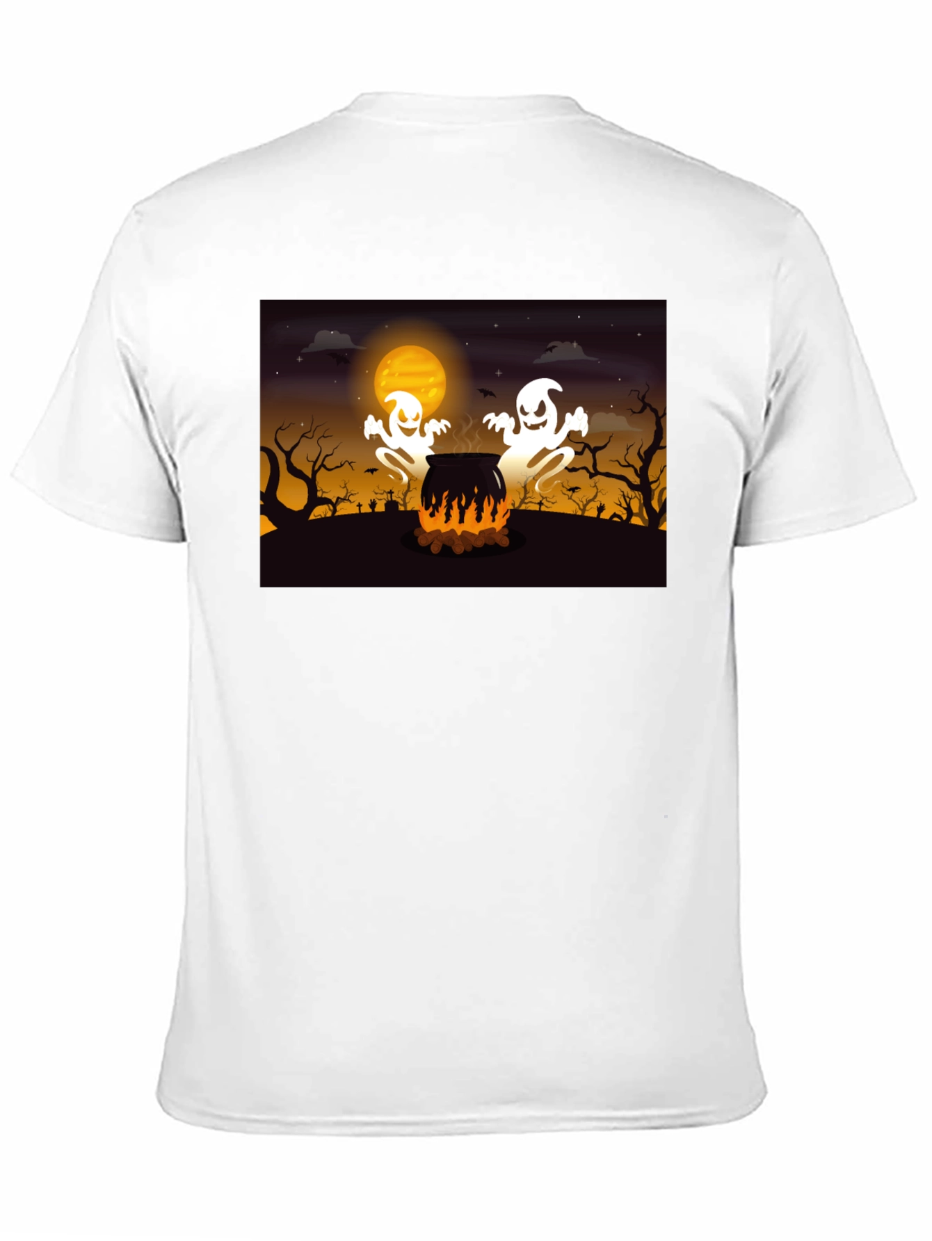 Halloween Ghost Cauldron Black T-Shirt