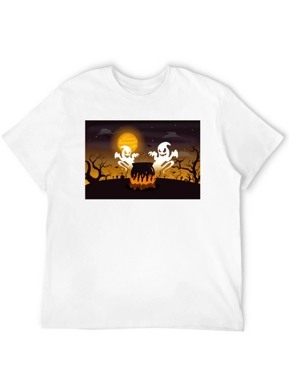 Halloween Ghost Cauldron Black T-Shirt