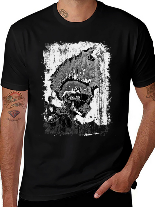 Punk Skull Graphic Tee - Black