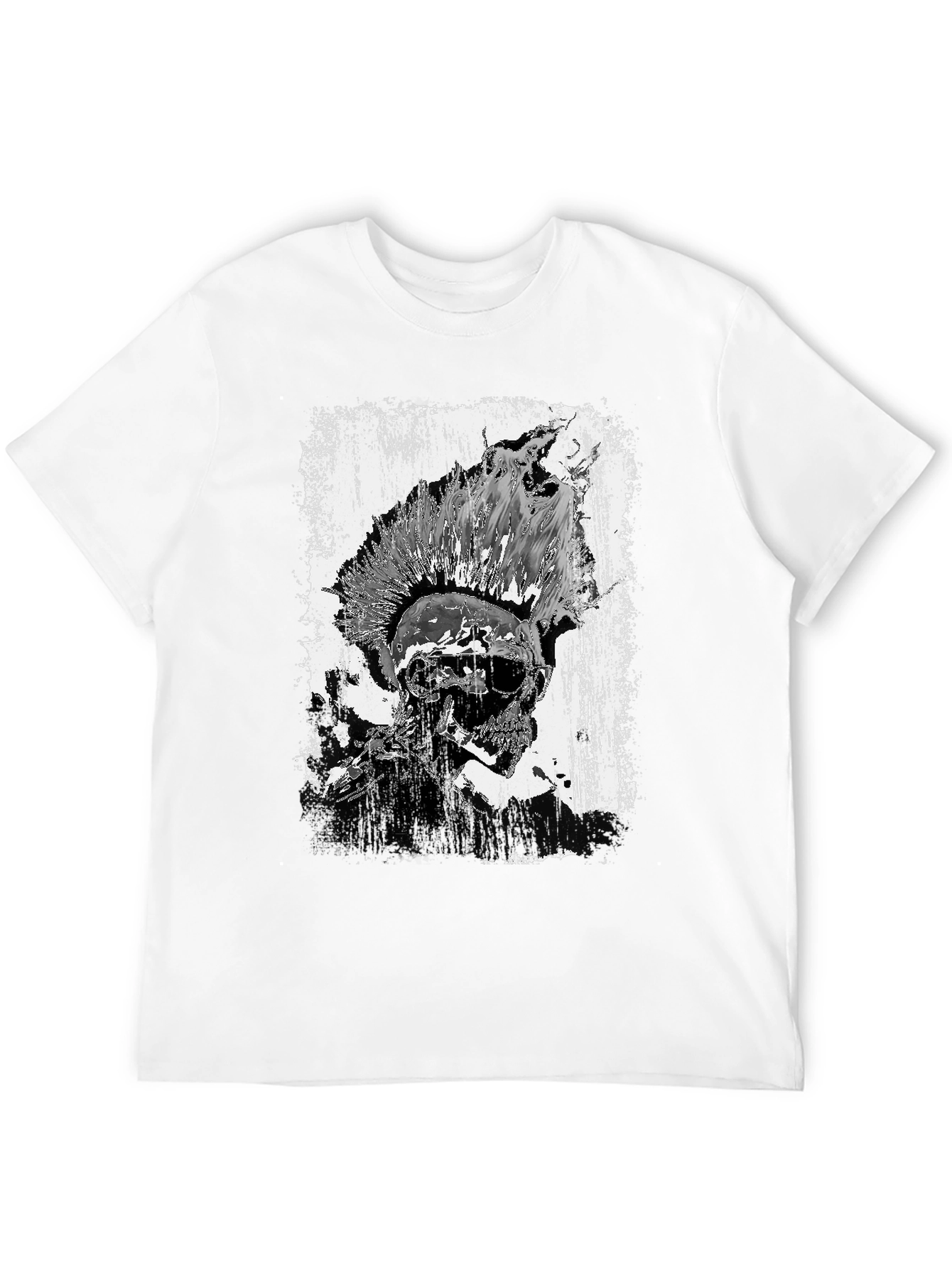 Punk Skull Graphic Tee - Black