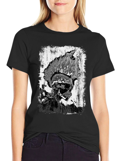 Punk Skull Graphic Tee - Black