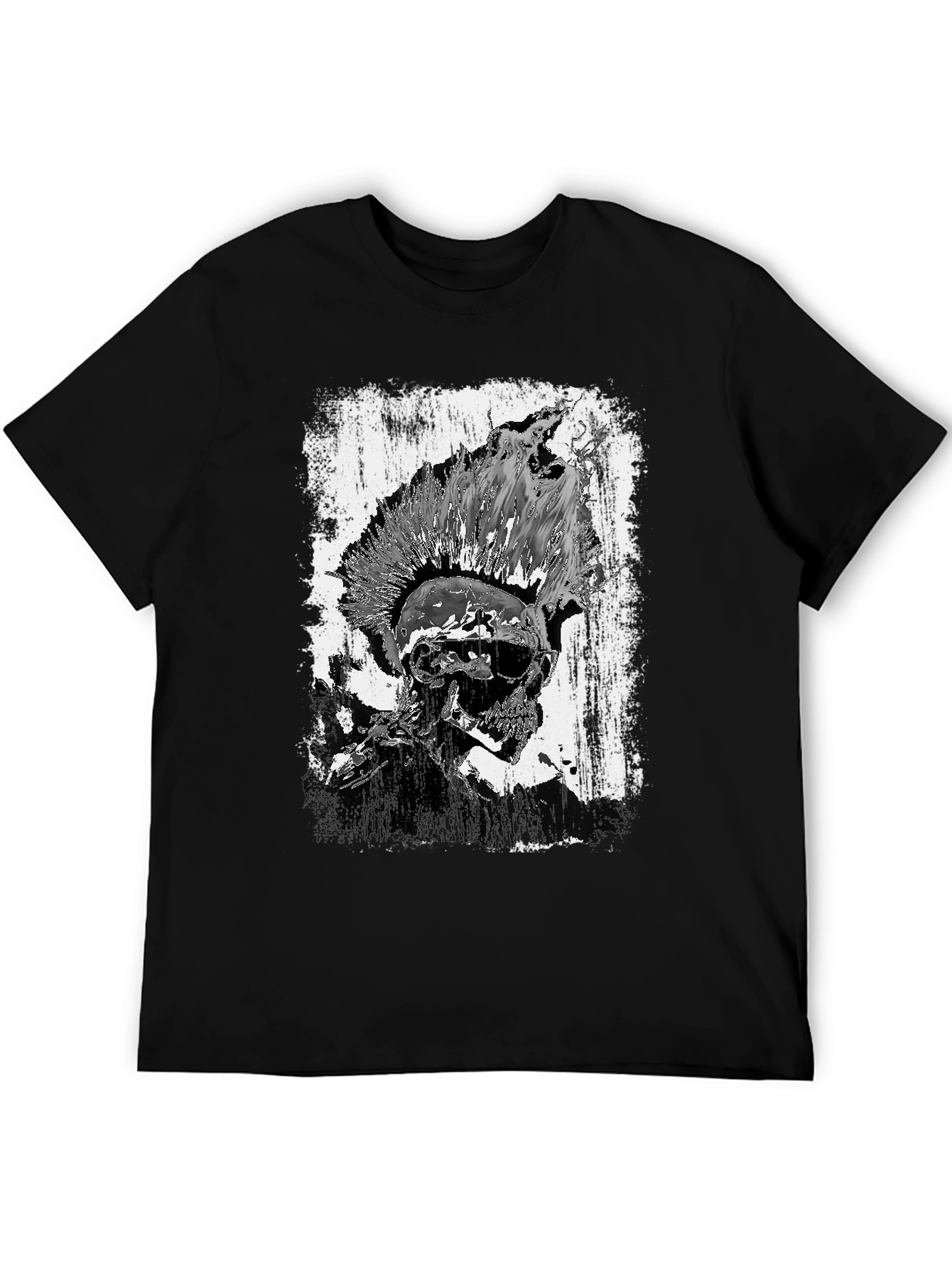 Punk Skull Graphic Tee - Black