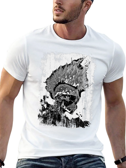 Punk Skull Graphic Tee - Black