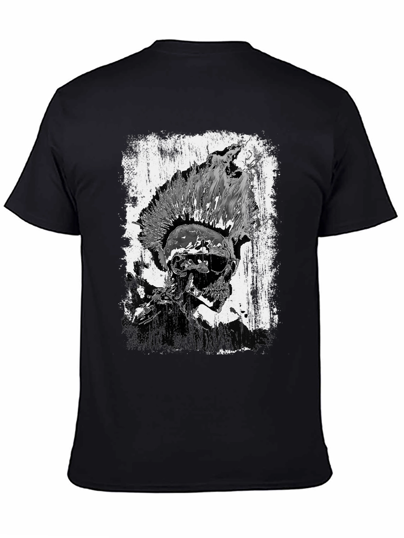 Punk Skull Graphic Tee - Black