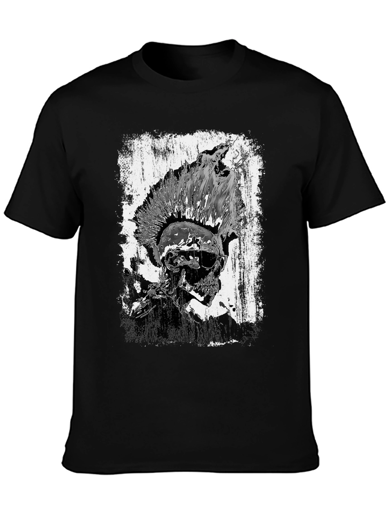 Punk Skull Graphic Tee - Black