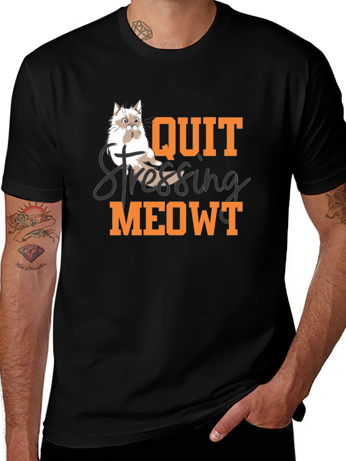 Quit Stressing Meowt T-Shirt - Cat Lover