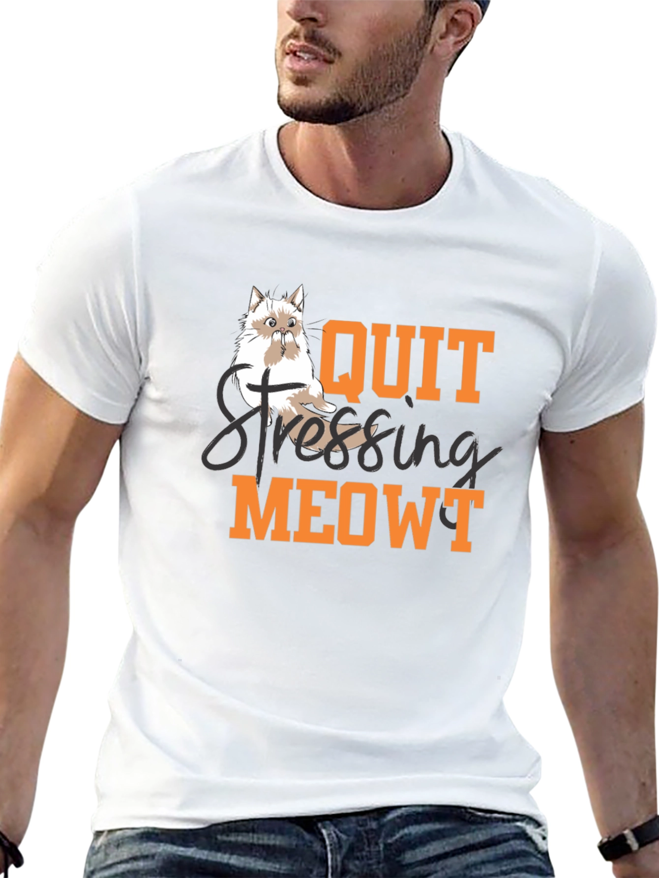 Quit Stressing Meowt T-Shirt - Cat Lover