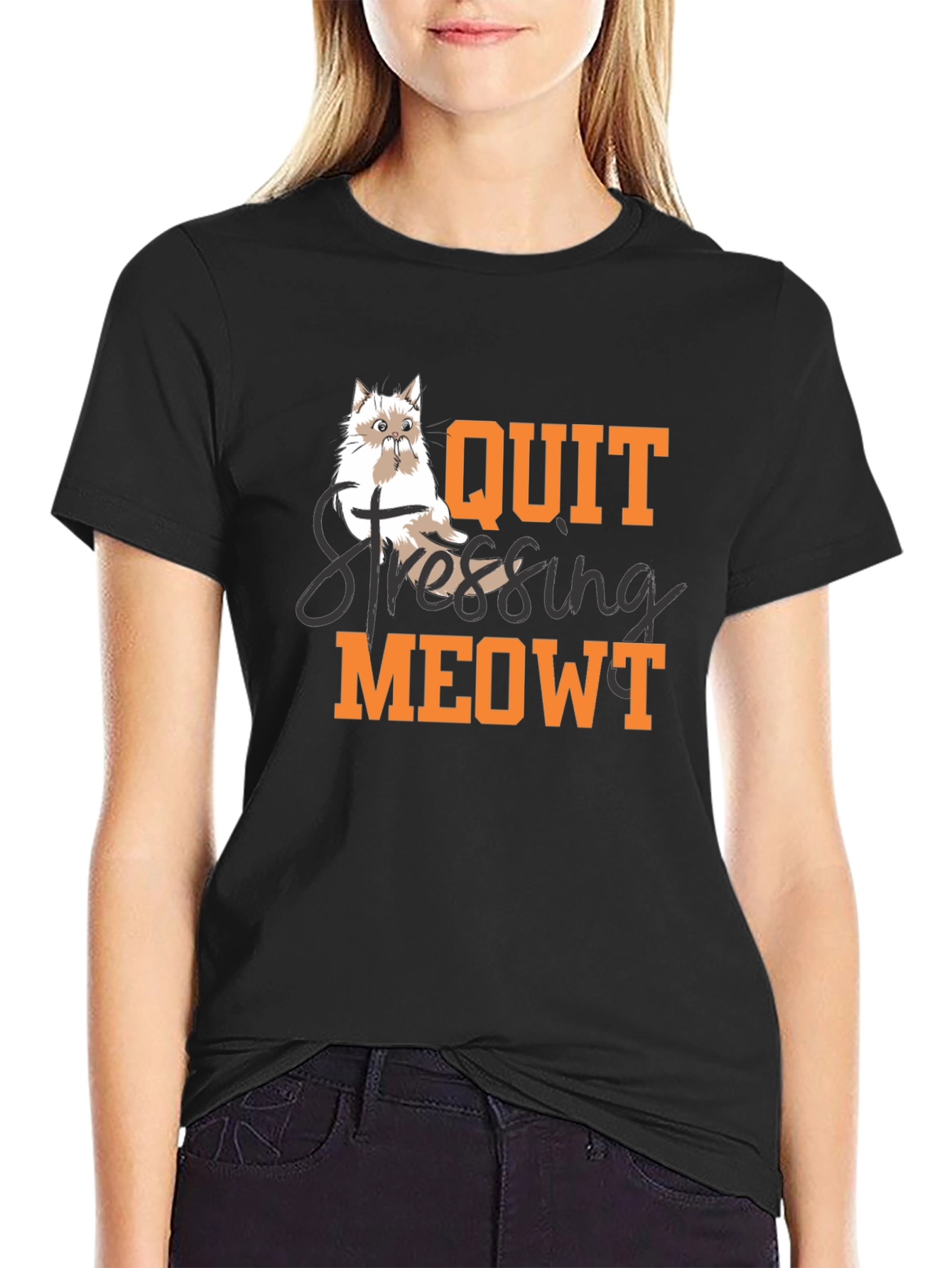 Quit Stressing Meowt T-Shirt - Cat Lover