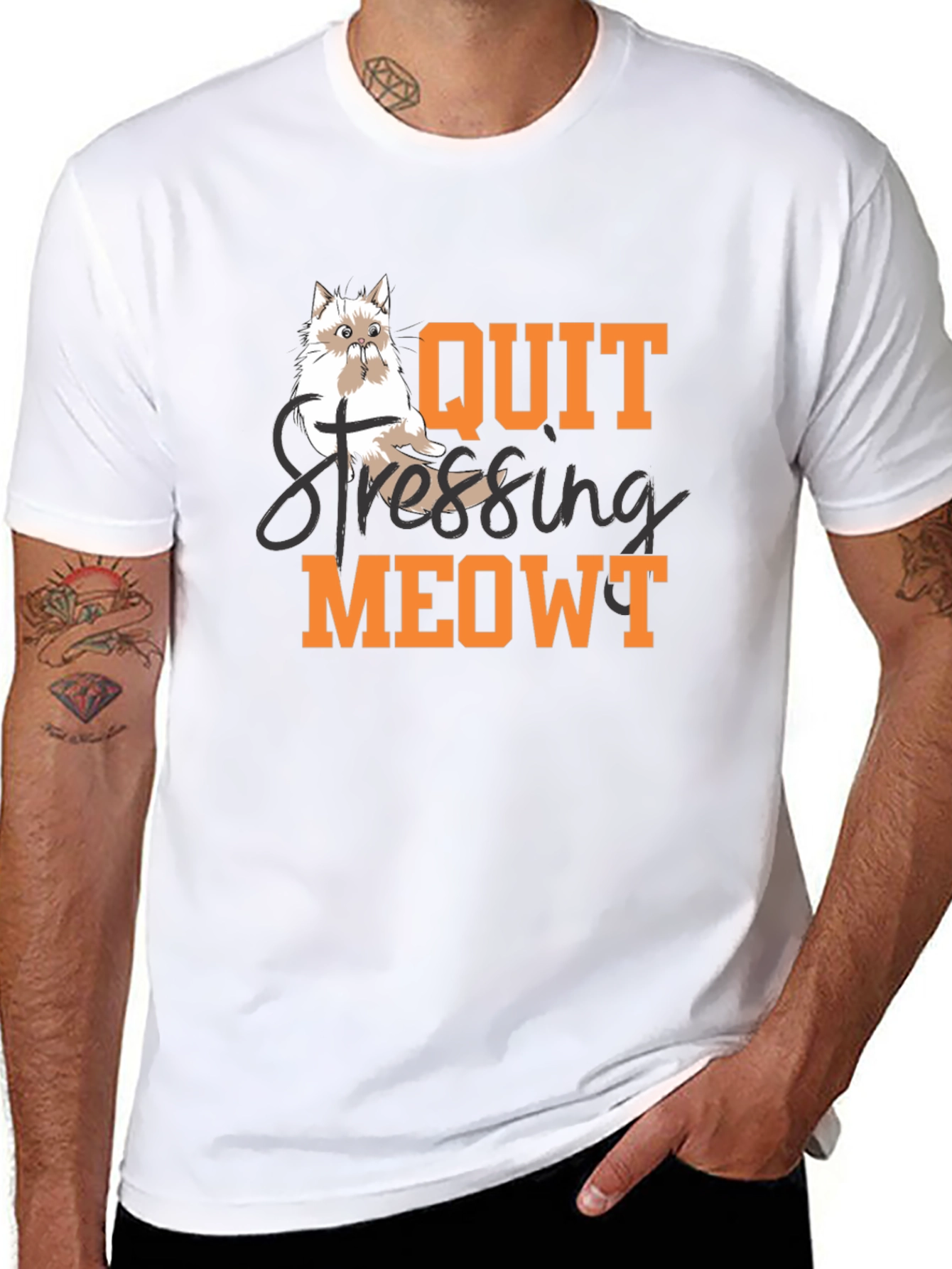 Quit Stressing Meowt T-Shirt - Cat Lover