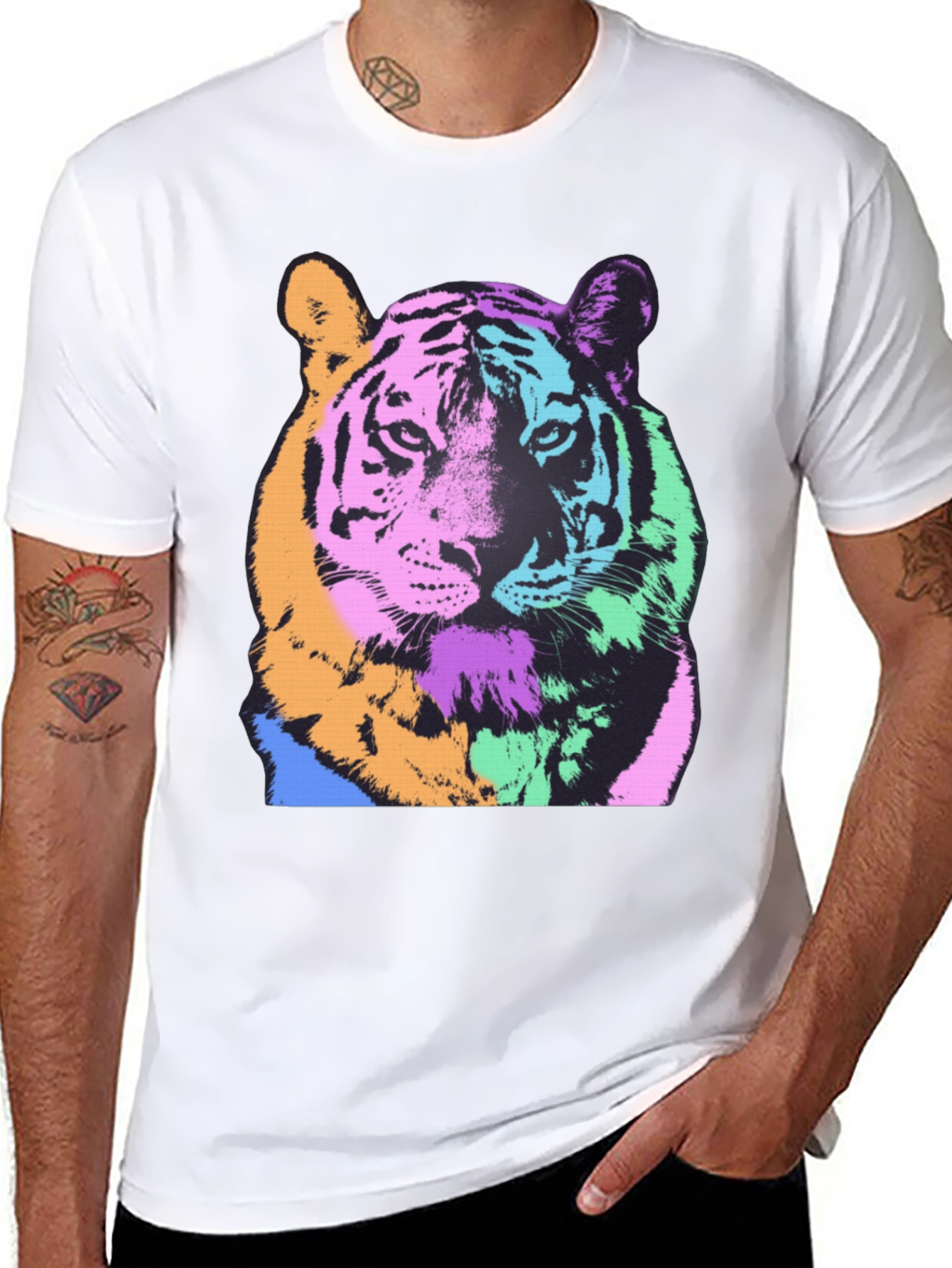 Pop Art Tiger Graphic Tee - Bold & Stylish