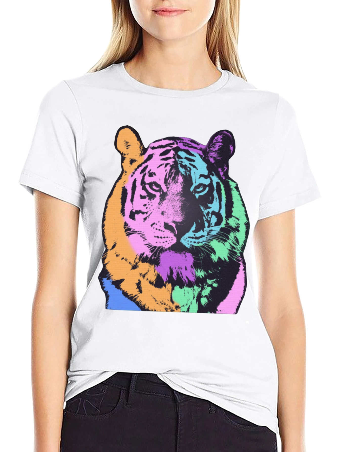 Pop Art Tiger Graphic Tee - Bold & Stylish