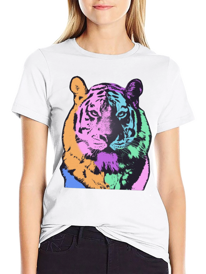 Pop Art Tiger Graphic Tee - Bold & Stylish