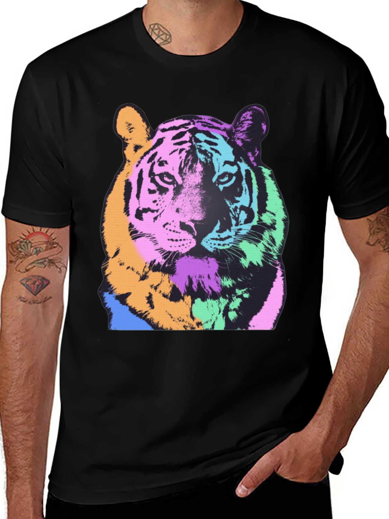 Pop Art Tiger Graphic Tee - Bold & Stylish