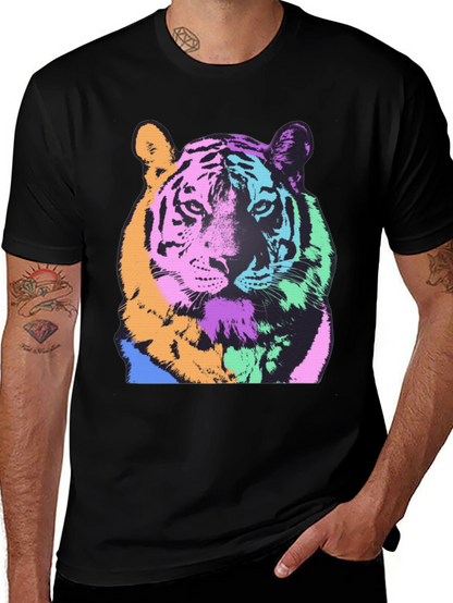 Pop Art Tiger Graphic Tee - Bold & Stylish