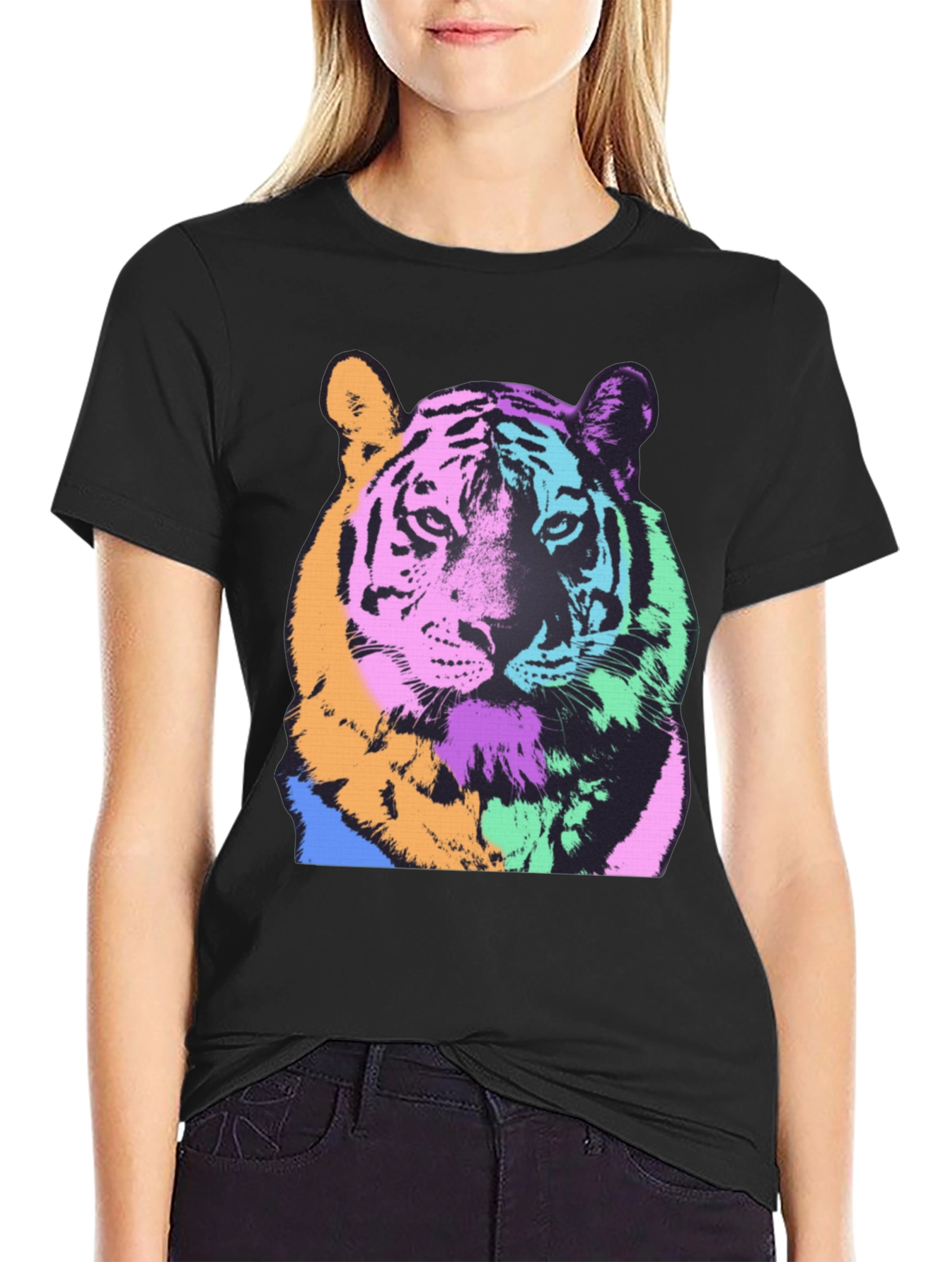 Pop Art Tiger Graphic Tee - Bold & Stylish