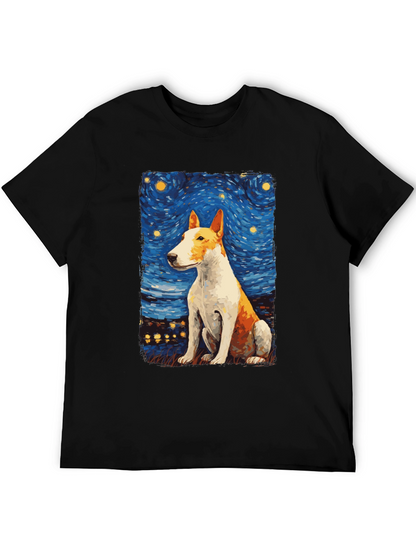 Starry Bull Terrier Art T-Shirt