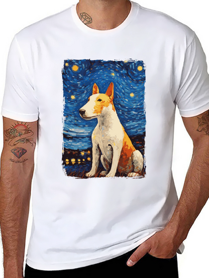 Starry Bull Terrier Art T-Shirt