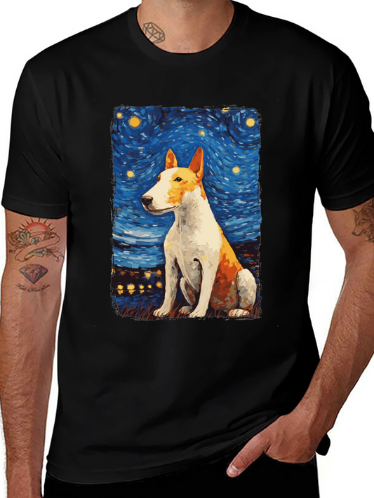 Starry Bull Terrier Art T-Shirt