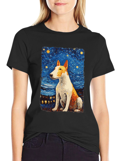 Starry Bull Terrier Art T-Shirt