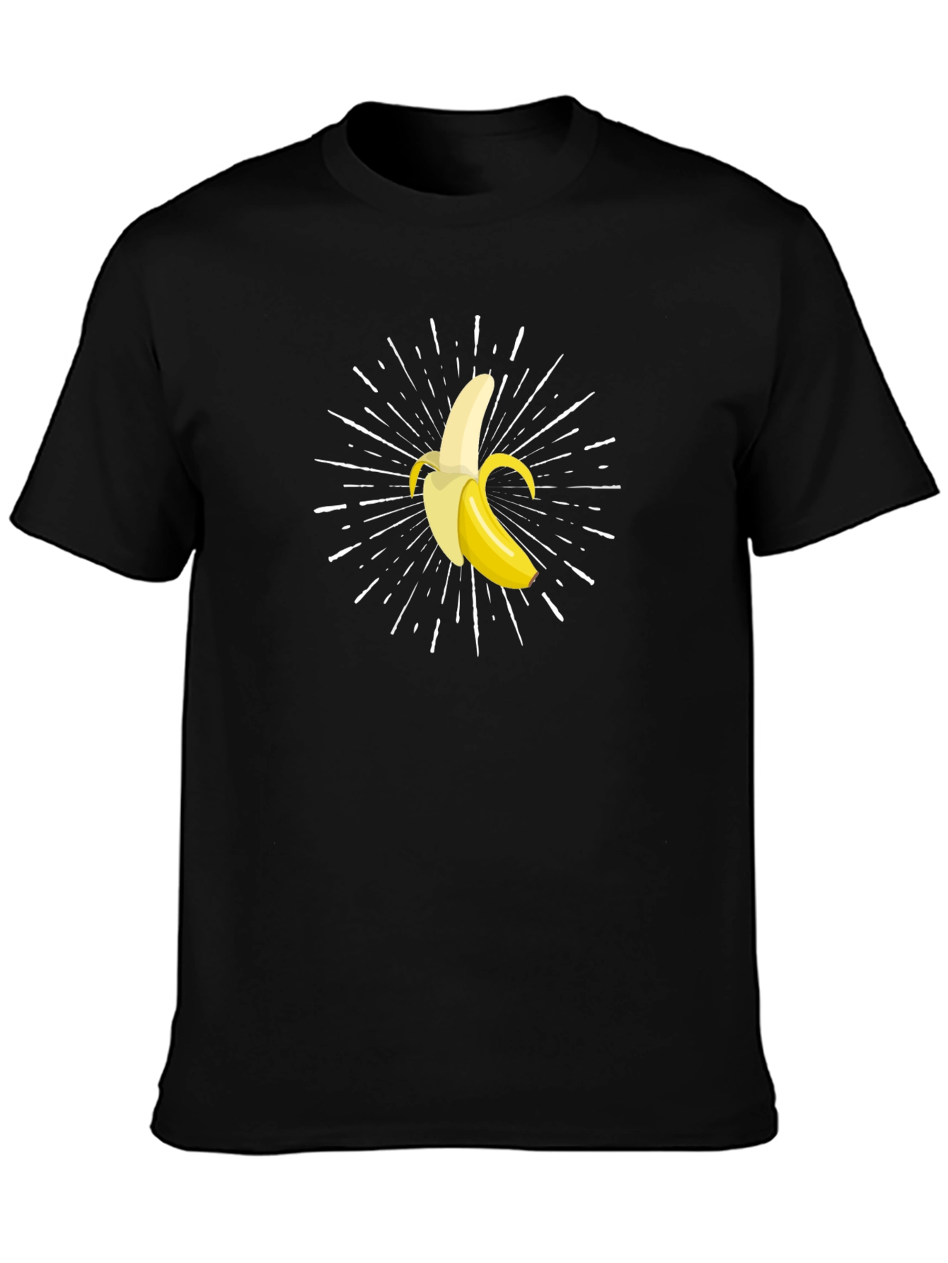 Banana Burst Graphic Tee - Black Cotton Comfort