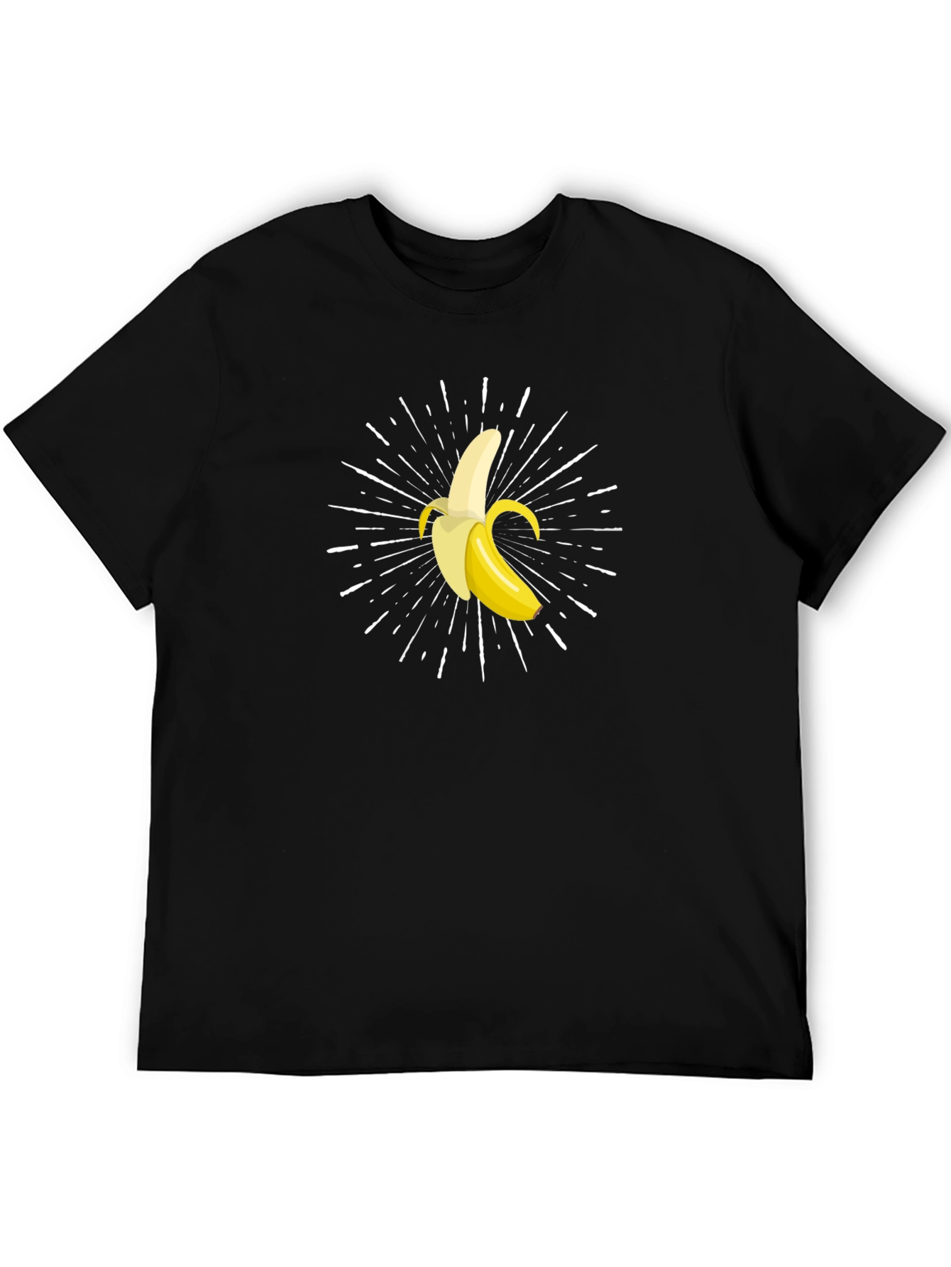 Banana Burst Graphic Tee - Black Cotton Comfort
