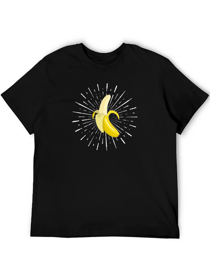 Banana Burst Graphic Tee - Black Cotton Comfort